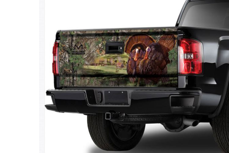 RealTree Xtra Camo with Wild Turkey Tailgate Graphic Overlay - Click Image to Close